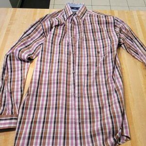 Wrangler TwentyX brown and pink plaid, size MT (medium tall)